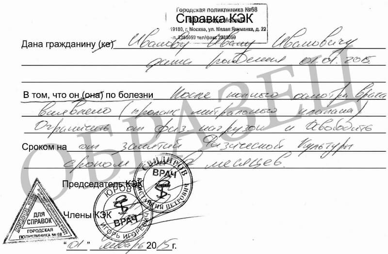 Фото справки