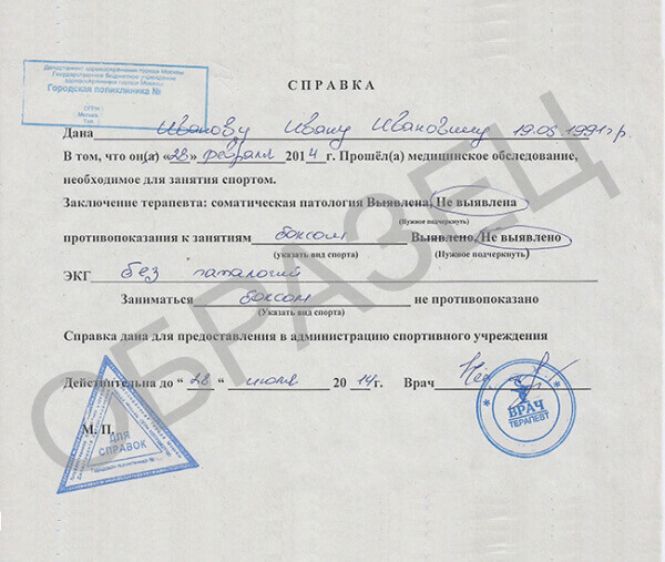 Фото справки