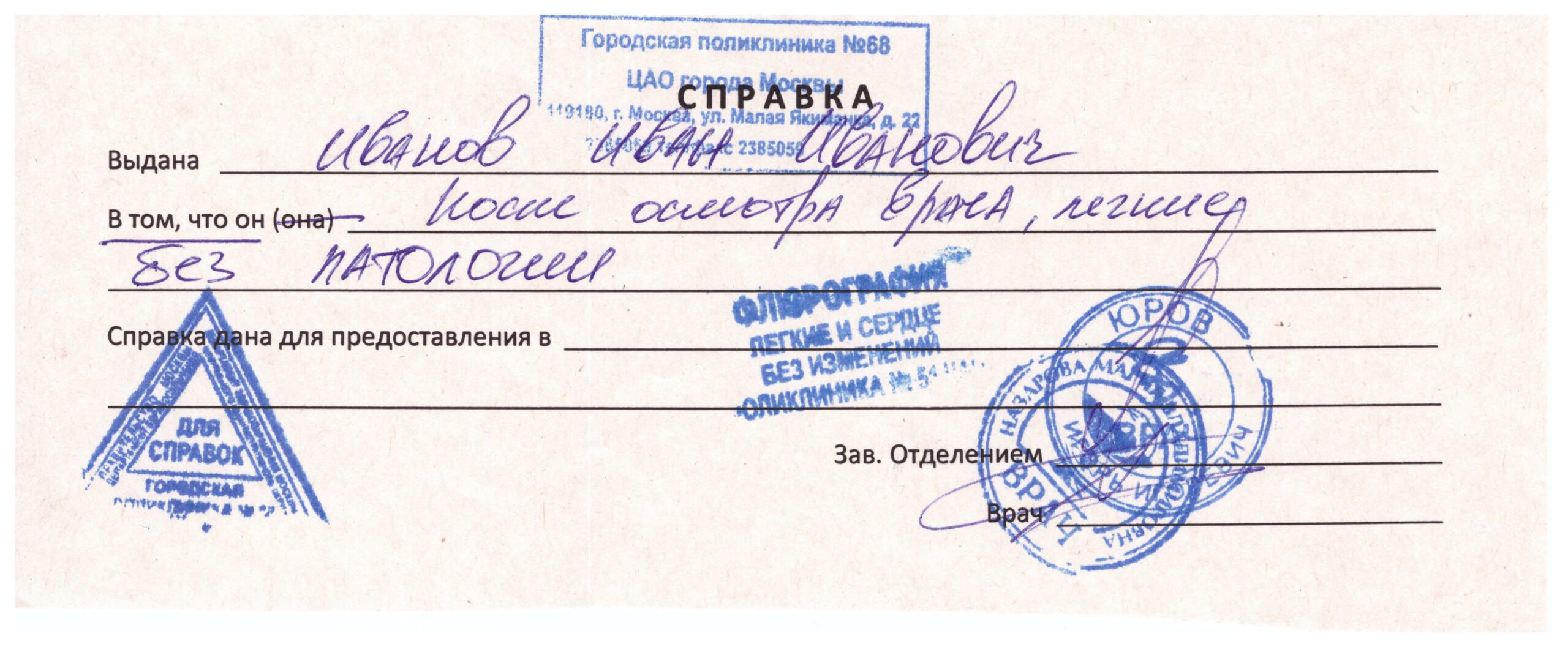 Фото справки