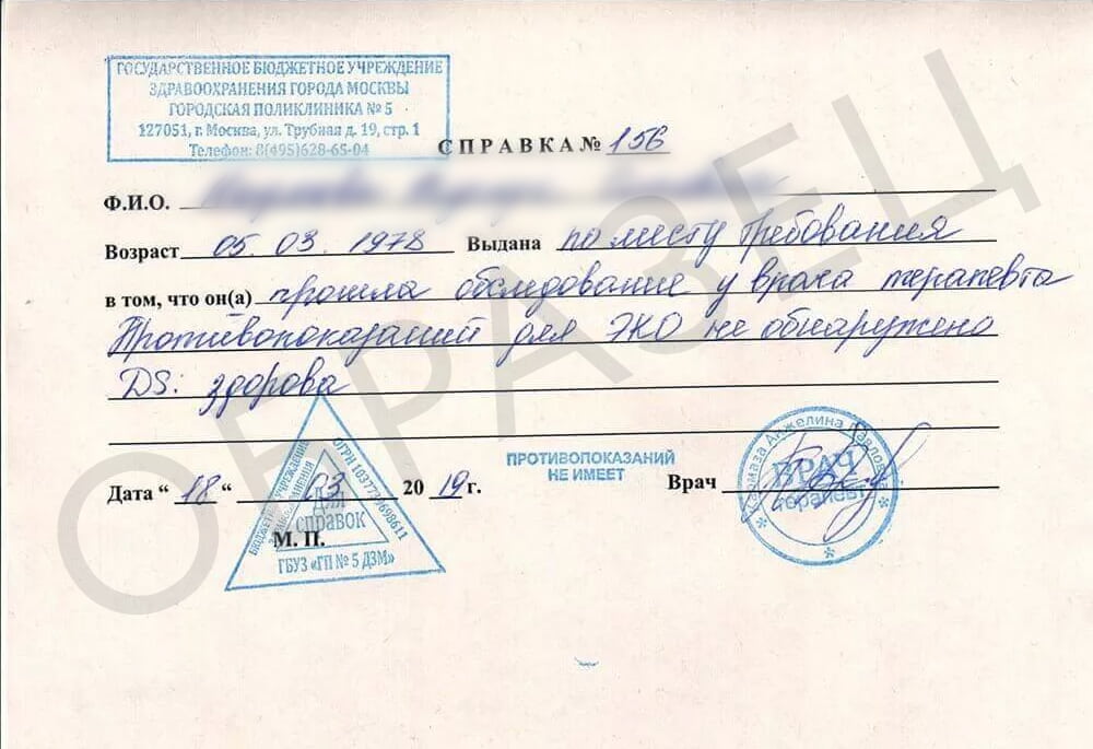 Фото справки